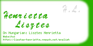 henrietta lisztes business card